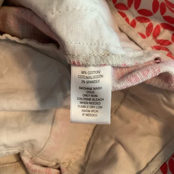 LOFT Riviera Coral Pink Geometric Print Flat Front Shorts 4 - Picture 6 of 6